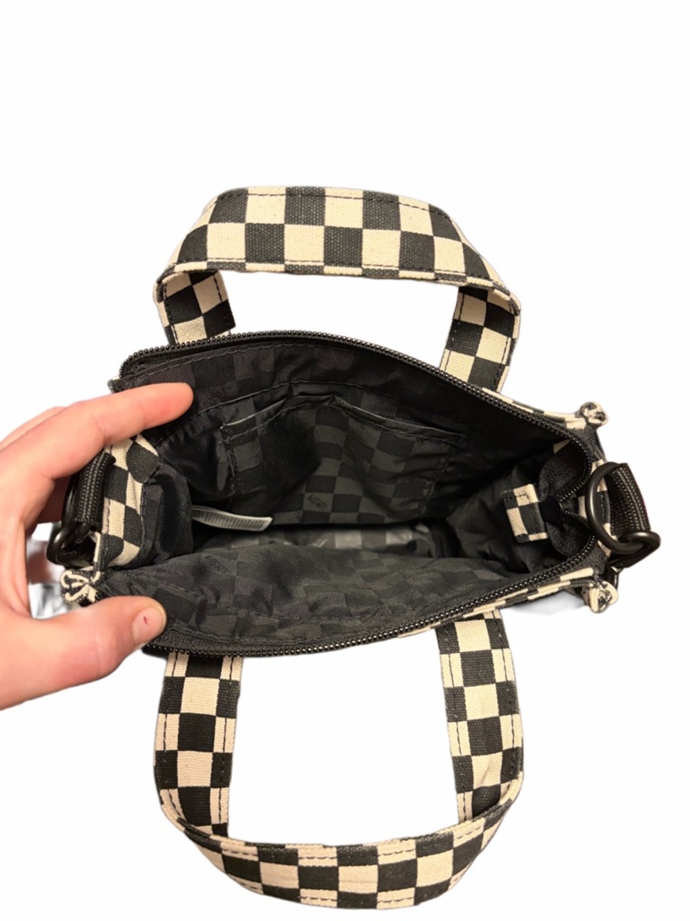 Vans Black & White Checkerboard Crossbody Bag - Picture 7 of 7